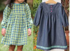 150- دانلود الگو آماده سایزبندی کودک پیراهن دخترانه